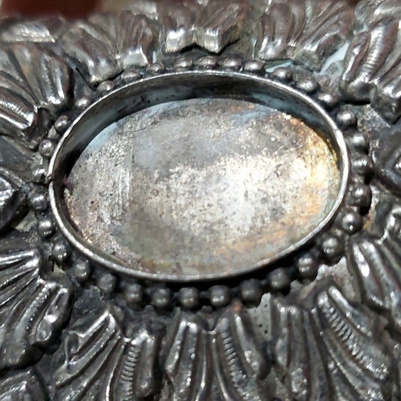 VINTAGE ARMOR SILVER CUFF BRACELET TRIBAL DETAILED PATTERN NATIVE MEXICAN - Picture 12 of 13